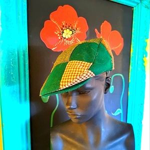 Green Tweed Wool Cabby Hat